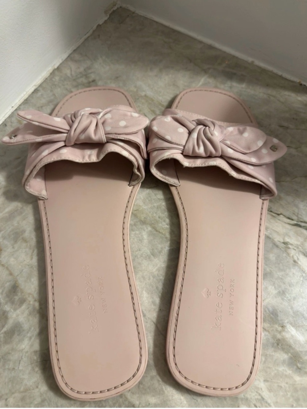 kate spade Light Pink Knot Bow Slide Sandals - Picture 5 of 6